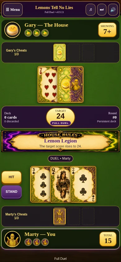 Lemons Tell No Lies Full Duel gameplay on a phone