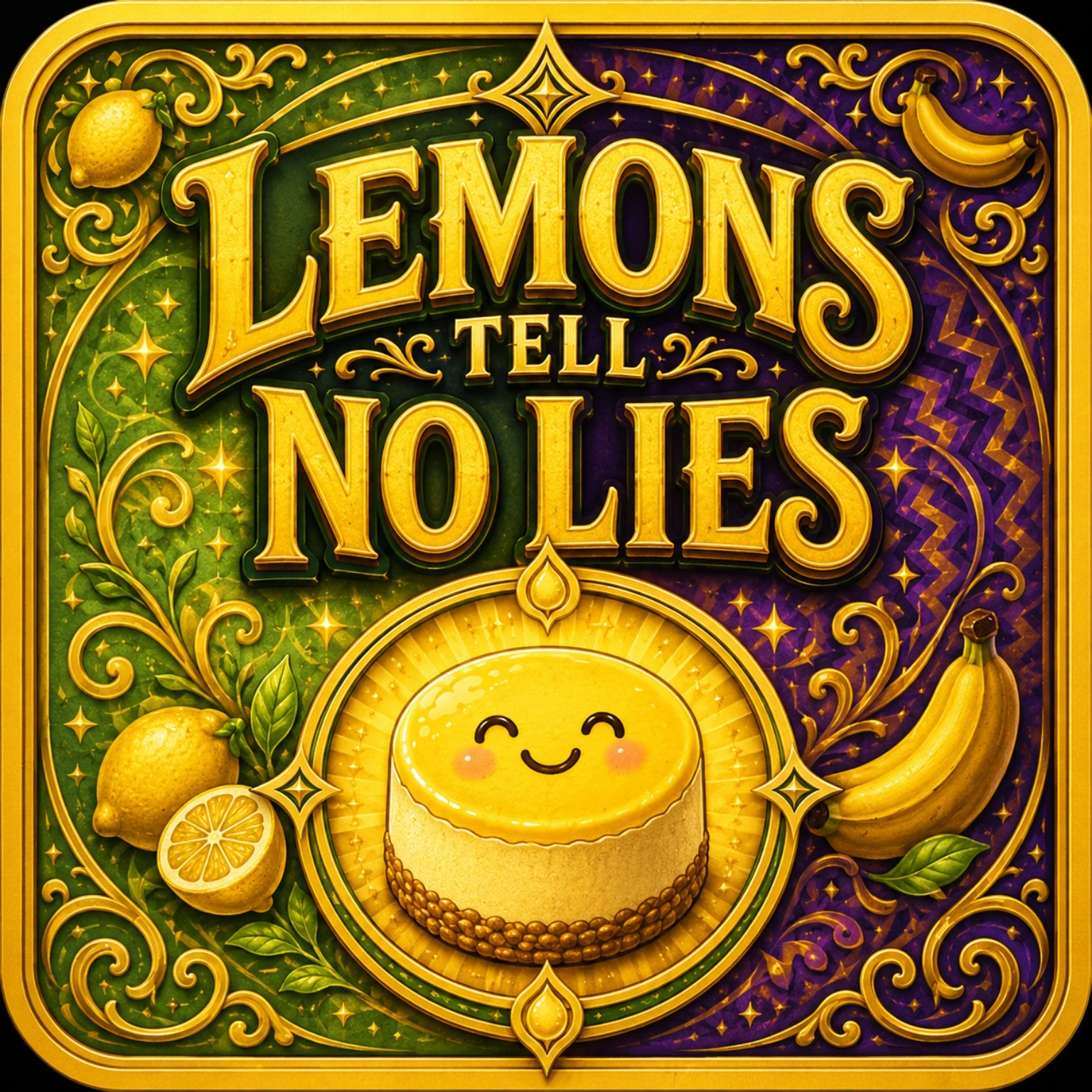 Lemons Tell No Lies title artwork featuring Gary the Lemon Cheesecake